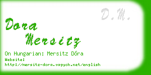 dora mersitz business card